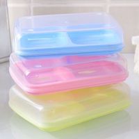 肥皂盒双格皂盒防水带盖沥水双体手工皂盒防水香皂盒胰子盒双层沥|绿色+粉色[2个]