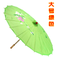 跳舞伞舞蹈伞工艺伞大号演出道具油纸伞装饰伞古典花伞防水绸布伞|绿色 中号[伞面70cm适合5-9岁]
