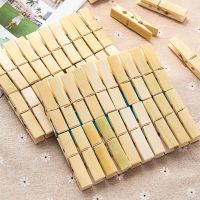 竹夹子晾衣夹家用木夹子晒被夹小夹子衣服夹子防风大棚夹照片|60个装