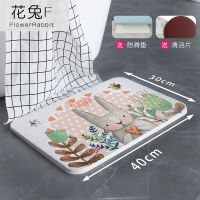 天然硅藻泥脚垫浴室门口吸水速干防滑垫厨房门口彩绘家用