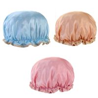 值1-3个双层浴帽女防水洗澡成人头套女儿童浴帽厨房油烟沐浴帽|值3个[粉+蓝+金]