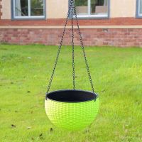 绿萝盆吊兰盆悬挂吊篮盆树脂萝兰盆吊篮花盆绿萝花盆|绿色 款+链子+过滤网口径21cm