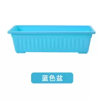抢!种菜盆阳台家用花盆种花种菜箱花架特价特大号长方形塑料盆|蓝色盆不带托盘[无味] 特大号
