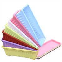 花盆长方形花盆塑料长条盆蔬菜阳台种菜盆种植箱加厚特大花盆托盘|混色[颜色各一] [特大号]加厚1盆+1托