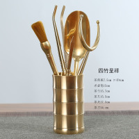 铜制茶夹6君子茶镊子 泡茶工具茶杯夹喝茶功夫茶具配件茶道六君子|四竹呈祥六君子套装