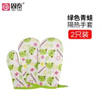 烘焙手套防烫隔热 耐高温手套 微波炉手套 灰色 烘培|绿色青蛙手套（两只）