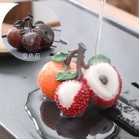 紫砂变色喷水荷叶螃蟹茶宠茶桌茶盘摆件茶艺茶玩茶具配件|变色茶宠(桔祥荔志)1桔子2荔枝