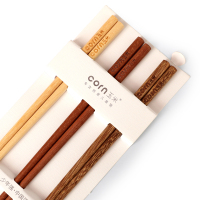 筷子儿童专用宝宝筷小孩子8家用木筷小短木头筷5二段6岁实木快子4|三色木筷3双(22cm建议大童-成人)
