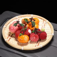 同款变色荔枝茶宠摆件可养创意个性茶玩茶道茶具配件|水果拼盘带竹编框[杨梅+桃李+橘子+大吉大利]熟