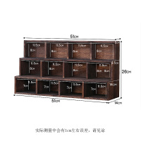桌面实木收纳盒置物架博古架茶道零配茶具茶杯架茶托茶棚杯托杯垫|12阶梯重烧