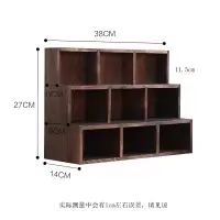 桌面实木收纳盒置物架博古架茶道零配茶具茶杯架茶托茶棚杯托杯垫|9阶梯重烧