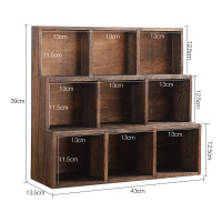 桌面实木收纳盒置物架博古架茶道零配茶具茶杯架茶托茶棚杯托杯垫|9阶梯重烧(大号)