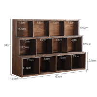 桌面实木收纳盒置物架博古架茶道零配茶具茶杯架茶托茶棚杯托杯垫|12阶梯重烧(大号)