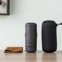 紫砂一壶四杯便携茶具旅行包茶具套装户外车载旅游快客杯|[裕]紫砂浮雕福一壶四杯旅行装