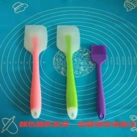 烘焙工具硅胶刮刀大号小号一体式耐高温蛋糕奶油油刷烙饼铲子套装|两个大号透明刮刀+一体式油刷