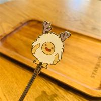 音符搅拌棒鱼尾水钻挂饰不锈钢咖啡搅拌棒金属咖啡勺樱花棒|小雪怪搅拌棒16.5cm