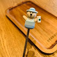 音符搅拌棒鱼尾水钻挂饰不锈钢咖啡搅拌棒金属咖啡勺樱花棒|夏日漫步小熊搅拌棒19cm