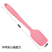 大号一体式硅胶刮刀奶油蛋糕抹刀耐高温铲刀搅拌刮板烘焙工具|中号实心粉色(质地偏硬,适合搅拌面糊)