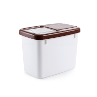 塑料家用米桶20斤装装米箱防潮防虫15斤装小号面粉收纳箱大号米缸|巧克力色20斤咖啡色