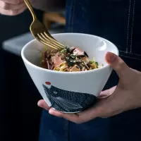 北欧陶瓷碗单个碗 大号米饭碗吃饭碗汤面碗糖水碗 家用西餐具套装