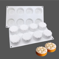 6连兔子慕斯蛋糕果冻布丁硅胶模具西点烘焙火锅牛油底料模具24|褐色8连螺旋花