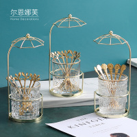 雨伞树叶水果叉签果插套装不锈钢创意时尚家用甜品叉点心叉蛋糕叉