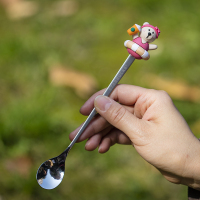 304不锈钢咖啡勺子搅拌创意个性欧式漂亮好看的小勺子短柄|发带(银色)勺子20厘米长