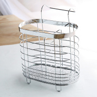 不锈钢筷子收纳挂式筷笼子沥水创意防霉家用筷篓筷子架|加厚椭圆