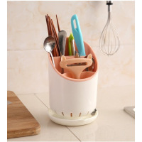 厨房沥水餐具收纳盒置物架勺笼子塑料筷篓筷子篓筷子笼快子|沥水款-粉色