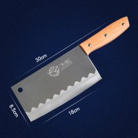 家用不锈钢锻打菜刀家用锰钢切肉刀骨刀锋利切菜刀磨刀器|不锈钢菜刀[木柄]
