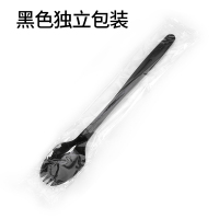 21cm性塑料书亦烧仙草勺子长柄单独包装奶茶店专用长勺加长勺|新品21cm黑色叉勺500只