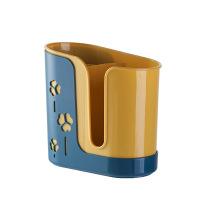 筷子笼家用厨房置物架壁挂式筷子笼筷篓镂空沥水餐具勺子收纳架|深蓝[置地款]