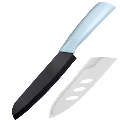 黑刃日式陶瓷刀 多功能料理刀 寿司刀宝宝辅食专用刀 吧台水果刀|蓝色