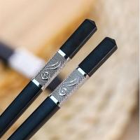 合金筷子家用档家庭装防滑不发霉酒店餐饮快子耐温非实木10双|银如意(24cm)10双(共20只)