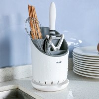 筷子置物架筷子笼家用筷子筒多功能刀叉勺子筷子收纳盒沥水筷子篓|白色(沥水通风,多层收纳)