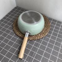 日本雪平锅雪花锤纹不粘锅煎锅奶锅汤锅宝宝辅食锅电|苹果绿不粘20cm通用+盖