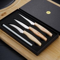 雕刻刀厨师雕花主刀专业水果蔬菜西瓜食品果盘专用雕花刀套装|礼盒装三件套(送磨刀石)