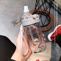 创意个性吸管水杯大人ins风夏季男女学生塑料杯简约潮流随手杯子