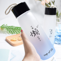 水杯男玻璃杯女磨砂简约ins风便携杯子清新森系创意个性潮流茶杯