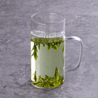 台湾玻璃月牙杯加厚办公室茶杯带把大容量过滤泡茶绿茶专用茶具|350毫升月牙杯