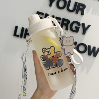 水杯女带吸管玻璃杯潮流个性简约清新森系少女可爱便携式创意杯子