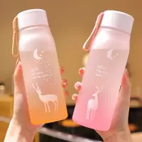 可爱网红磨砂塑料杯创意个性潮流便携水杯少女心简约森系杯子