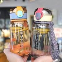 杯子创意个性潮流塑料夏天健身房水杯女带刻度便携学生防摔运动杯