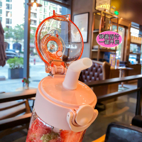 大人孕妇吸管杯运动便携透明水杯女学生随手杯简约耐温塑料杯子