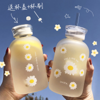 玻璃杯带吸管韩版夏天水杯女学生可爱创意ins少女心森系清新杯子
