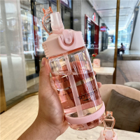 带吸管水杯大人可爱少女便携简约清新森系儿童小学生塑料杯子夏天