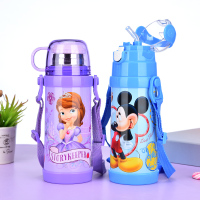 儿童保温杯带吸管小学生便携水杯男幼儿园宝宝防摔水壶女童
