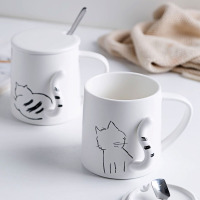 立体浮雕陶瓷杯家用咖啡杯 办公室情侣水杯马克杯牛奶杯子