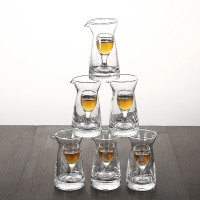 分酒器白酒杯套装 家用一口杯 小酒杯酒具|80ml白线刻度+7号酒杯