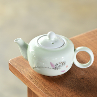 紫砂西施壶茶壶开片可养单壶家用过滤杯陶瓷泡茶杯套装茶具配件|翡翠绿雅韵-(单壶)